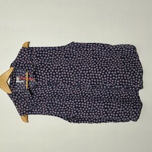 ELLE Navy and Pink Scallop Blouse Size XXL